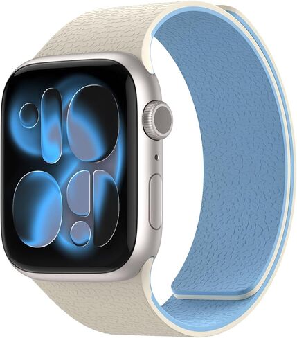 سوار سيليكون مغناطيسي متوافق مع Apple Watch Band Ultra 3/2/1 & SE 3/2/1 & Series 11 10 9 8 7 6 5 4 3 49 مم 46 مم 45 مم 44 مم مشبك مغناطيسي قوي، مقاوم للماء وقابل للتعديل (أسود) in Kuwait
