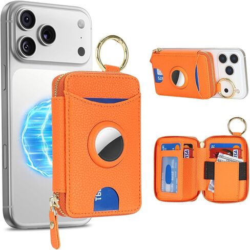 كافور متوافق مع محفظة MagSafe مع حامل Airtag، أسود in Kuwait