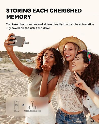 MFi Certified 512GB iPhone Photo Stick, High-Speed USB Flash Drive Memory Storage for Video Backup, Compatible for iPhone/iPad/Android/PC (Silver) in Saudi Arabia