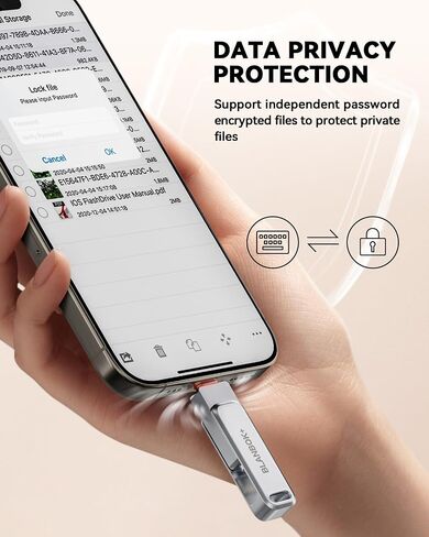 MFi Certified 512GB iPhone Photo Stick, High-Speed USB Flash Drive Memory Storage for Video Backup, Compatible for iPhone/iPad/Android/PC (Silver) in Saudi Arabia