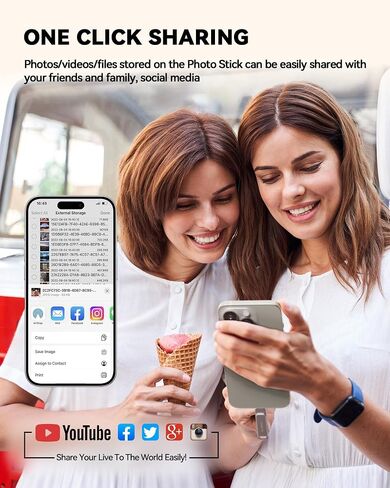MFi Certified 512GB iPhone Photo Stick, High-Speed USB Flash Drive Memory Storage for Video Backup, Compatible for iPhone/iPad/Android/PC (Silver) in Saudi Arabia