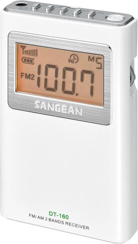 SANGEAN DT-160 AM/FM Stereo Pocket Radio with up to 100 Operating Hours on 2 AA Batteries (White) in Saudi Arabia