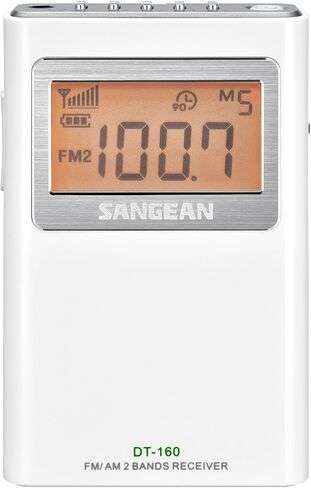 SANGEAN DT-160 AM/FM Stereo Pocket Radio with up to 100 Operating Hours on 2 AA Batteries (White) in Saudi Arabia