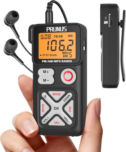 برونوس J-988 جيب AM FM راديو صغير محمول شخصي مع سماعة أذن in Saudi Arabia