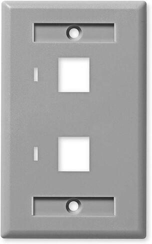 NavePoint Keystone Jack Wall Plate 2-Port, Low Profile, Single Gang, Gray, 10-Pack in Saudi Arabia