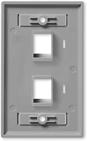 NavePoint Keystone Jack Wall Plate 2-Port, Low Profile, Single Gang, Gray, 10-Pack in Saudi Arabia