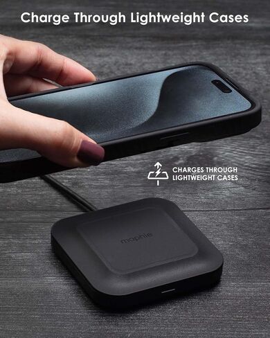 Mophie Universal Wireless Charge Pad - 15W Fast Charging for Qi-Enabled Devices, iPhone, Google Pixel, Samsung Galaxy - Desktop & Nightstand Essential in Saudi Arabia