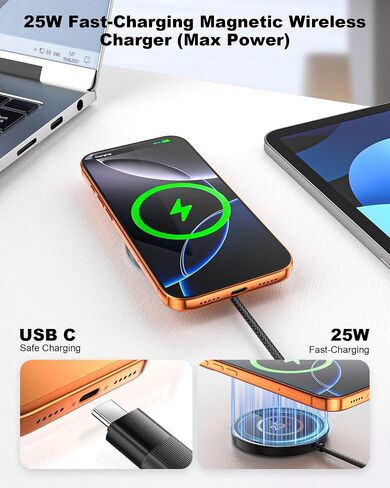 ZBF 25W Magnetic Wireless Charging Pad | USB-C for MagSafe iPhone Samsung in Saudi Arabia