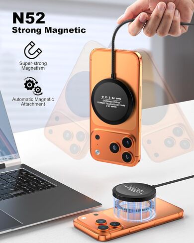 ZBF 25W Magnetic Wireless Charging Pad | USB-C for MagSafe iPhone Samsung in Saudi Arabia