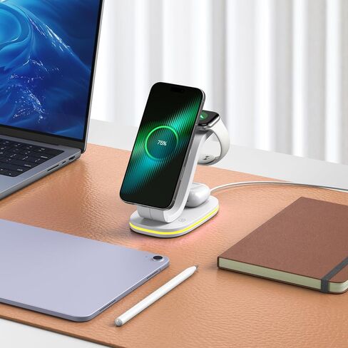 2026 محطة شحن جديدة سريعة 15 وات 3 في 1 لهاتف iPhone المغناطيسي المتوافق in Saudi Arabia