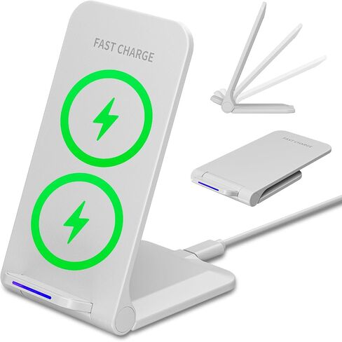 Wireless Charger Stand, Foldable, 15W Fast Wireless Charging Station Compatible with iPhone 17 16 15 14 13 12 Pro Max, Phone Charger Dock for Samsung Galaxy S26 S26+ S25 S24 S23 S22 Note 20 & Android in Saudi Arabia