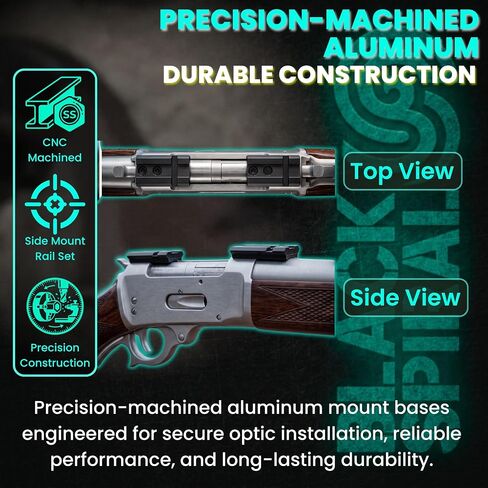 2-Piece Picatinny Scope Mount Base Compatible with Winchester 94 AE Angle Eject, CNC Machined Aluminum Rail Set, Matte Black Anodized, Low Profile Optics Mount with Screws Included in Saudi Arabia