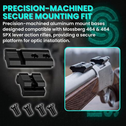 2-Piece Picatinny Scope Mount Base Compatible with Winchester 94 AE Angle Eject, CNC Machined Aluminum Rail Set, Matte Black Anodized, Low Profile Optics Mount with Screws Included in Saudi Arabia