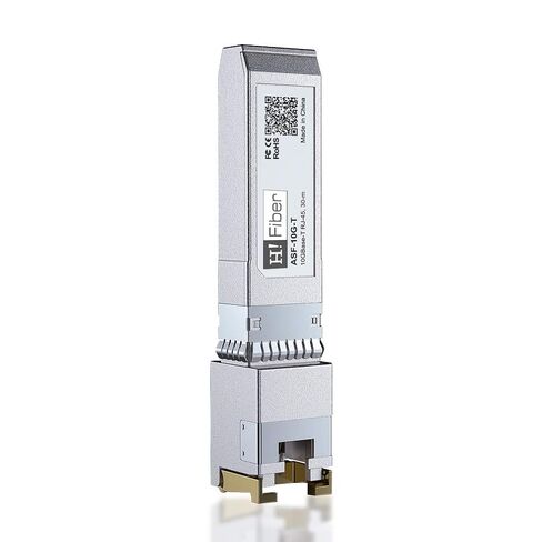 H!Fiber 10Gb SFP+ إلى وحدة RJ45، 10Gbase-T Ethernet SFP+ جهاز إرسال واستقبال نحاسي لـ HP Procurve &HP Aruba، MikroTik، Ubiquiti، Unifi، Netgear، QNAP، D-Link والمزيد، Cat6a/Cat7,30m (98ft) in Saudi Arabia