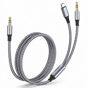 2 in 1 USB C to 3.5mm Audio Cable, Works as Type C to AUX and Standard 3.5mm to 3.5mm AUX Cord, Replace Two Cables with One for iPhone 17/16/15, Galaxy S26/S25, Pixel, Car Stereo, Headphones (3.3ft) in Saudi Arabia