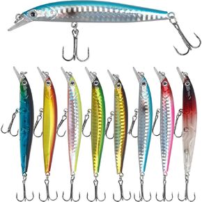 Fishing Lures Kit Crankbait Minnow Jerkbaits Popper Lures Shadllow Deep Diving Swimbaits Pencil Walleye Lures Artificial Hard Fishing Baits for Bass Trout Redfish Saltwater Freshwater in Saudi Arabia