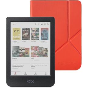 Kobo Clara Colour Black eReader & Cayenne Red SleepCover Bundle | 6" Glare-Free Colour E Ink Kaleido 3 Display | Dark Mode Option | Waterproof | Built-in-2-Way Stand Cover in Saudi Arabia