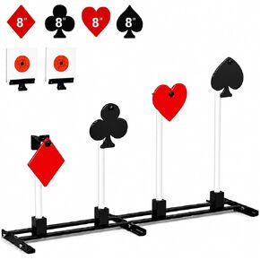 IRONFIELD AR500 Steel Targets for Shooting, Poker Shaped 8" Set with Stand in Saudi Arabia