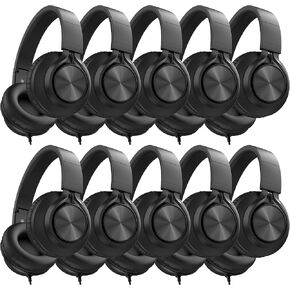 AILIHEN 10-Pack Kids Headphones with Microphone for Classroom, Black in Saudi Arabia