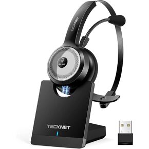 TECKNET Wireless Headset for Work Bluetooth Headphones with Mic USB Dongle in Saudi Arabia