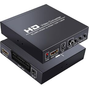 GRACETOP SCART to HDMI Conver, 1080P Scart Converter Video Audio Box, HD Video Converter with PAL/NTSC Video Scaler, 1080P/720P, 3.5mm Coaxial Audio Out for TV and DVD Player in Saudi Arabia