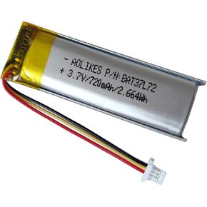 AOLIKES 3.7v 720mAh Battery Replacement for Sena SRL2 Motorcycle Bluetooth Communication System, SRL 2 Battery with JST PH1.0/3P Connector Wires - Incompatible with SRL in Kuwait