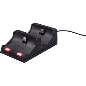 Trust GXT 235 Dual Dock Charger for PS4 Dualshock,2 Port - T21681, Black, Small in Saudi Arabia