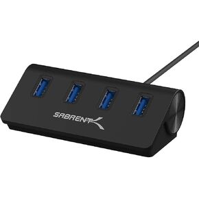 SABRENT 4-Port Aluminum USB 3.0 Hub, 2.5ft Cable, Black (HB-MC3B) in Saudi Arabia