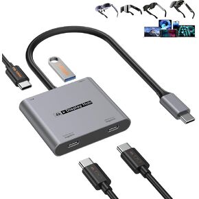 Dual USB-C Display Hub for AR Glasses & Switch 2, 4K@60Hz,100W,5Gbps USB3.0 in Saudi Arabia