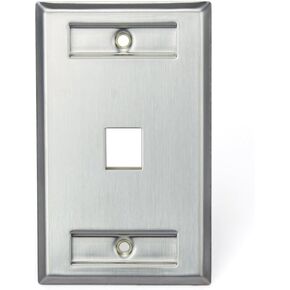 Leviton Quickport Wallplate, Single-Gang, 2-Port, with ID Windows, Stainless Steel, 43080-1L2 in Saudi Arabia