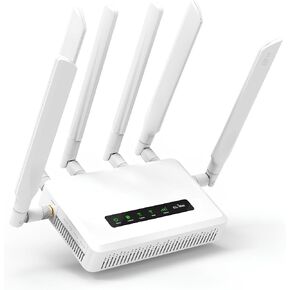 GL.iNet GL-X3000 (Spitz AX) موجه 5G للبوابة الخلوية للمنزل والمركبات الترفيهية، Wi-Fi 6، هوائيات قابلة للفصل، بطاقة SIM مزدوجة، جهاز T-Mobile & AT&T IoT معتمد، عائلة/منطقة ريفية/رحلات برية in Kuwait