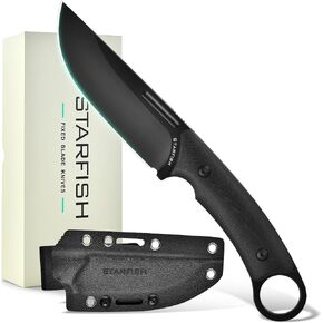 STARFISH 4.0" Full Tang Fixed Blade Knife, DC53 Steel Titanium Coating Blade G10 Handle Bowie Knives with Sheath for Camping, Hiking, Survival in Saudi Arabia