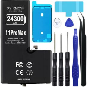 XYIRMCYF 24300mAh Super Capacity Battery Compatible with iPhone 11, 0 Cycle Li-Polymer Replacement Battery for iPhone 11, with Professional Repair Tool Kit in Saudi Arabia
