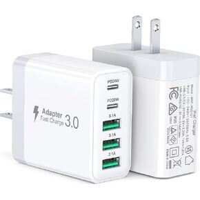 2Pack USB C Fast Charger Block, 60W 5-Port USBC Wall Charger Plug Adapter in Saudi Arabia