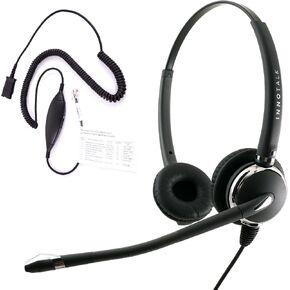 INNOTALK Voice Tube RJ9 Headset - Replaceable Mic Tube Binaural Headset + Virtual Compatibility RJ9 Headset Cord Compatible with Cisco Avaya Nortel in Kuwait