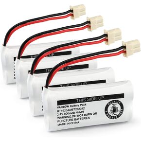 Battery BT162342 / BT262342 BT183342/BT283342 BT166342/BT266342 2.4v 800Mah Battery Pack for VTech CS6114 CS6419 CS6719 AT&T EL52300 CL80112 VTech CS6719-2 Cordless Handsets (Pack 4) in Kuwait