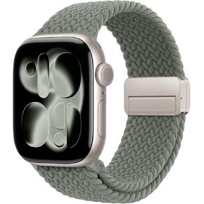 Braided Magnetic Band Compatible with Apple Watch 38mm 40mm 41mm 42mm 44mm 45mm 46mm 49mm, Soft Nylon Stretchy Sport Loop Strap for iWatch Series 11 10 9 8 7 6 5 4 3 2 1 Ultra SE Women Men in Kuwait