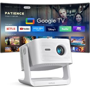 【Official Licensed Google TV】4K Smart Projector with WiFi and Bluetooth, VOPLLS Outdoor Projectors with Dolby/Auto Focus, Portable Movie Phone Wireless Gaming Wifi Proyector for Bedroom/Home/Ceilling in Saudi Arabia