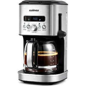 CUSIMAX Drip Coffee Maker 12 Cup Programmable Coffee Machine with 24H Timer, LCD Screen & Easy Control Dial, Brew Pause, Aroma Selector, Keep Warm Glass Carafe Coffee Makers, Magnetic Scoop in Saudi Arabia