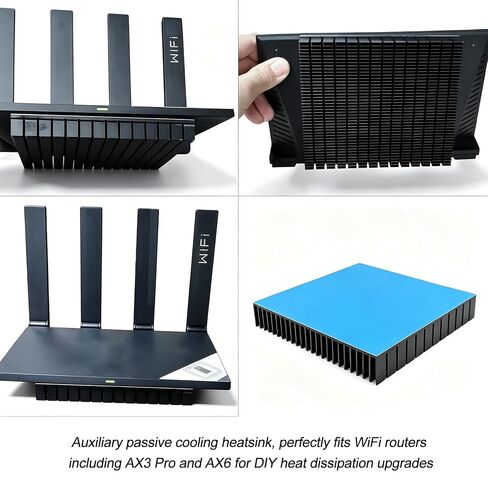 120mm Large Aluminum Heatsink 120x120x20mm / 4.72"x4.72"x0.79" Square Passive Heat Sink with Thermal Tape, Black Anodized Cooler for WiFi Router IC Power Supply Graphics Card Memory Electronic Devices in Saudi Arabia