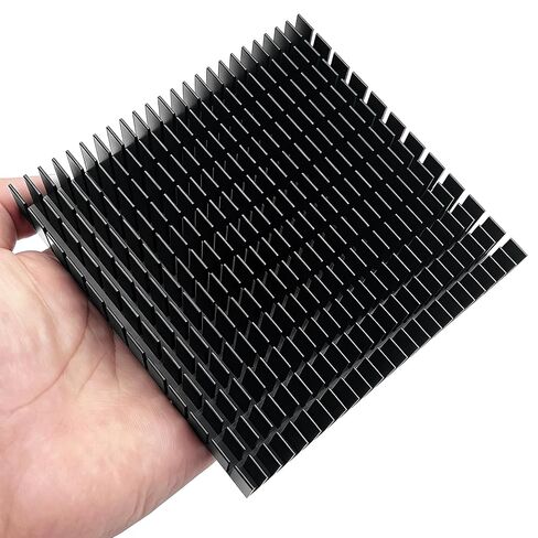 120mm Large Aluminum Heatsink 120x120x20mm / 4.72"x4.72"x0.79" Square Passive Heat Sink with Thermal Tape, Black Anodized Cooler for WiFi Router IC Power Supply Graphics Card Memory Electronic Devices in Saudi Arabia
