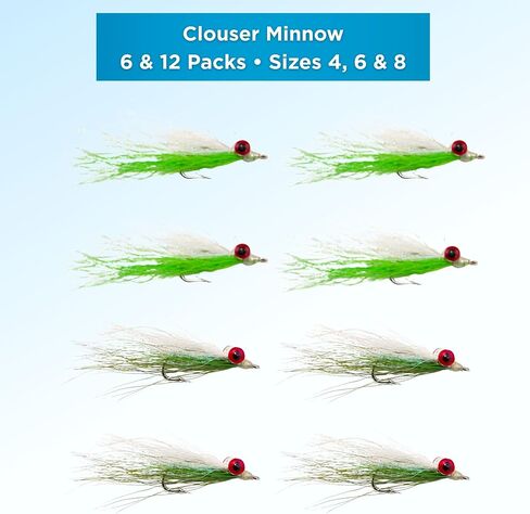 Clouser Minnow Streamer Flies - Weighted Baitfish Streamers for Bass Trout - Hand-Tied Deep Water Fly Fishing Flies for Freshwater and Saltwater in Saudi Arabia