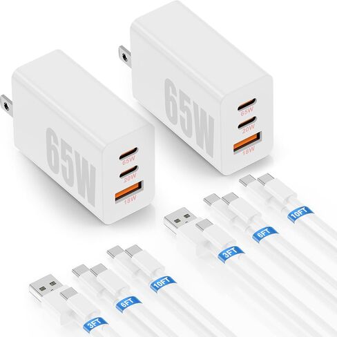 65W Super Fast Charger PD3.0&6/10FT USBC Cable for Samsung Galaxy S26 Ultra in Kuwait