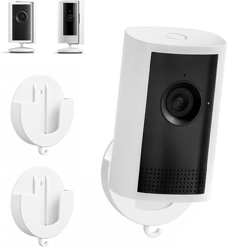 حامل كاميرا بدون مثقاب لكاميرا Ring Indoor Cam Plus 2K وكاميرا Ring الداخلية، عبوتان مثبتان على الحائط لاصقان غير قابلان للتلف مع براغي تعزيز اختيارية، مثالي للشقق وتأجير المنازل، أبيض in Saudi Arabia