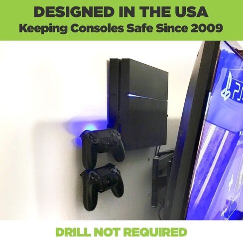 HIDEit Mounts 4 Wall Mount for Original PS4 - Patented in 2016, Made in USA - Black Steel Wall Mount for PS4 Original to Safely Store PS4 Console Near or Behind TV in Saudi Arabia