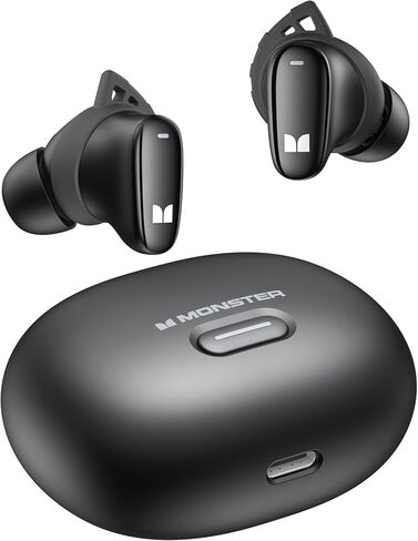 سماعات أذن Monster N-Lite 206 بلوتوث 5.4، مشغل 10 مم، IPX6، أسود in Saudi Arabia
