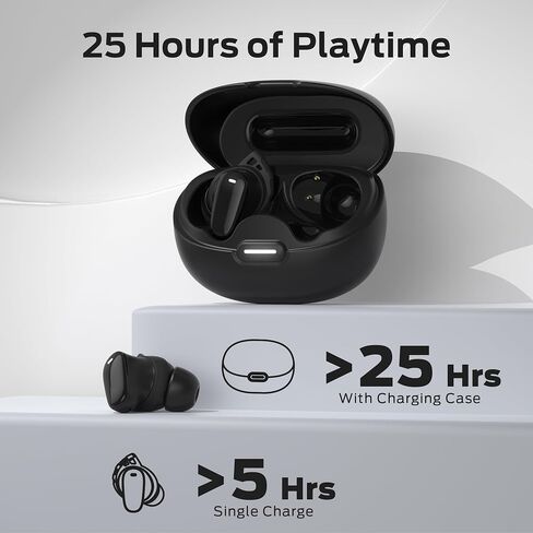 سماعات أذن Monster N-Lite 206 بلوتوث 5.4، مشغل 10 مم، IPX6، أسود in Saudi Arabia