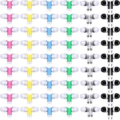 Konohan 60 Pack Wired Earbuds Bulk with 3.5mm Jack,Retro, Colorful in Kuwait