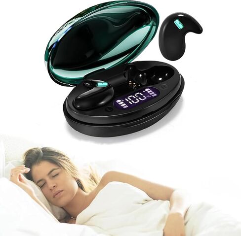 Sleep Earbuds Ultra-Thin Wireless Bluetooth 5.3 Earbuds for Side Sleepers, Noise Blocking Sleep Headphones with 6H Playtime, Ergonomic Mini Design for Small Ears, Jade Green in Saudi Arabia