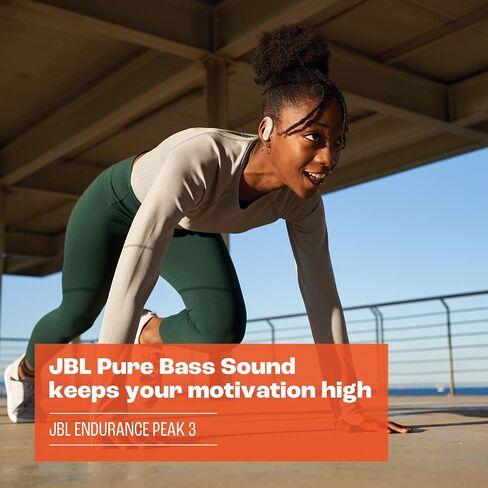 سماعات أذن JBL Endurance Peak 3 اللاسلكية النشطة ضد الغبار والمقاومة للماء - أسود (متجددة) in Saudi Arabia